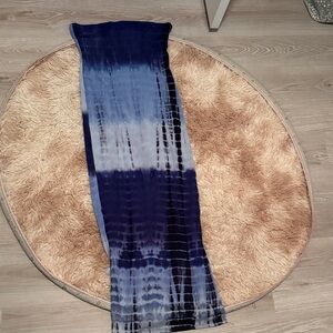 Blue Tie-Dye Accent Sun Maxi Dress